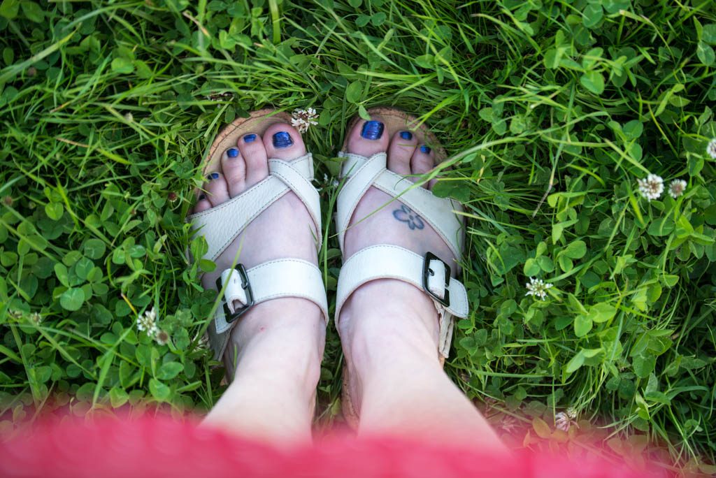 White summer sandals