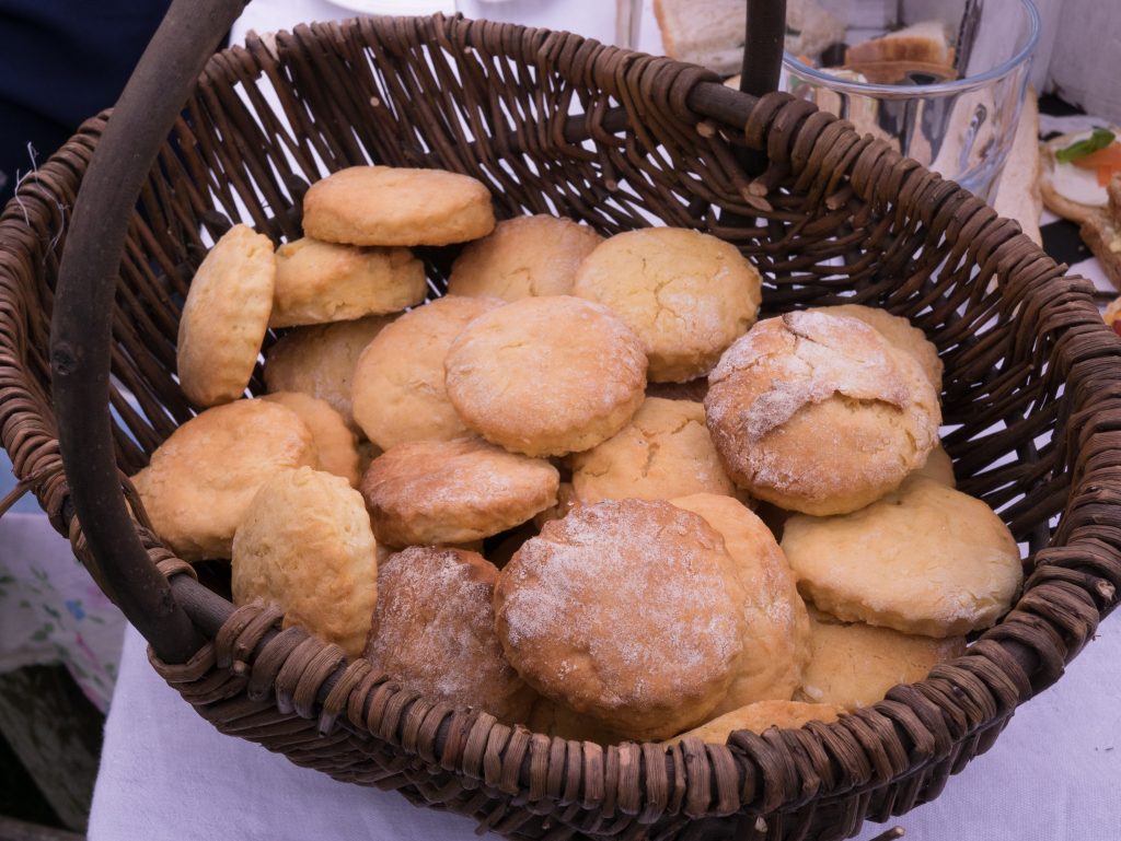 A basket of scones