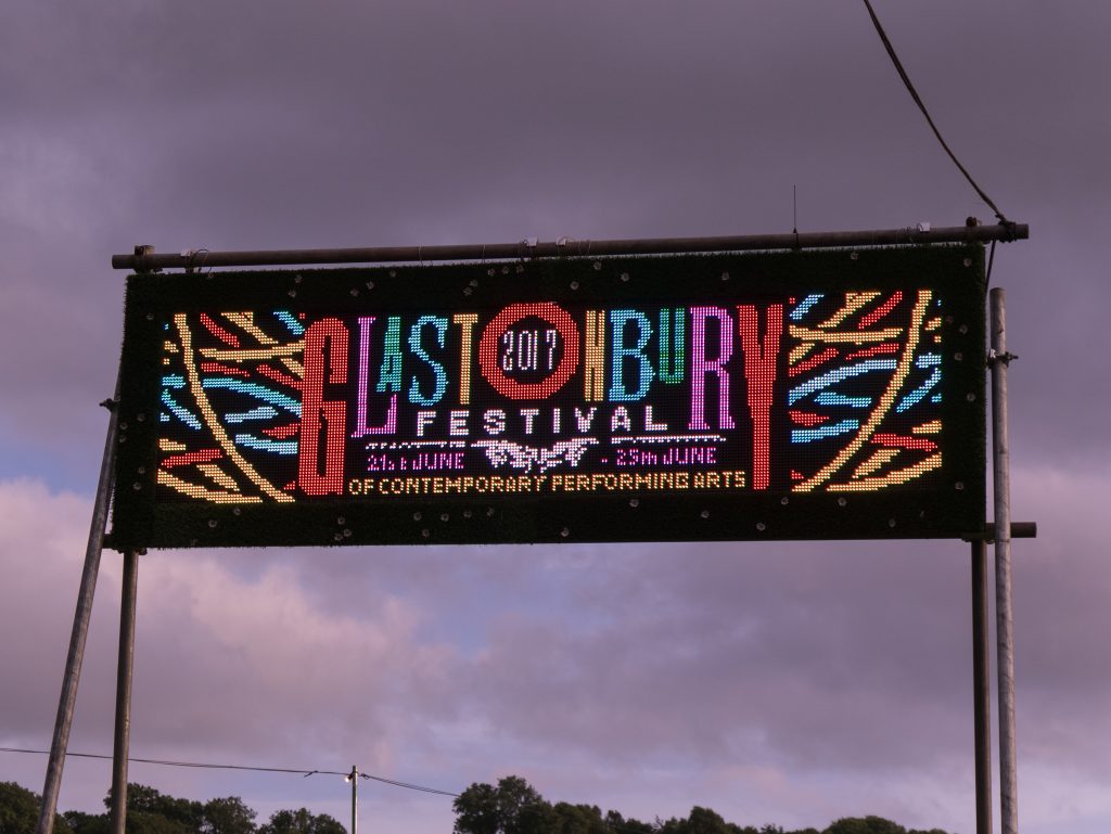 Glastonbury Festival sign
