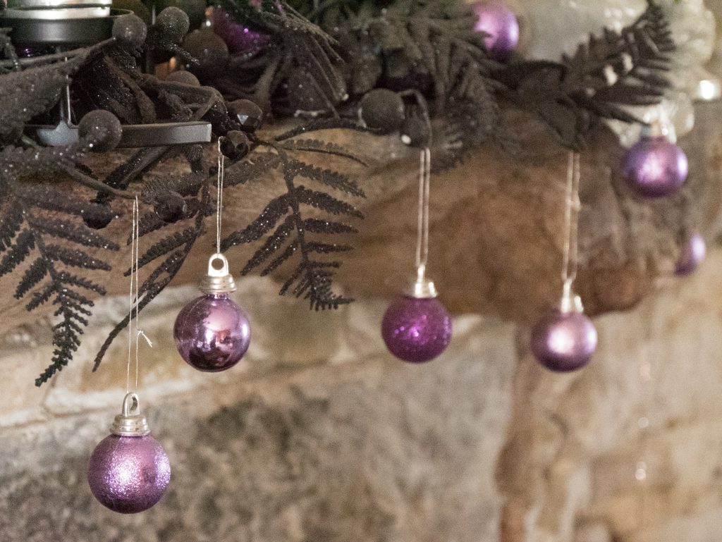 Purple Christmas baubles