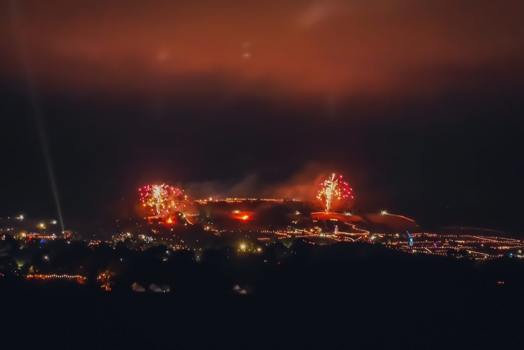 Fireworks at Glastonbury Festival