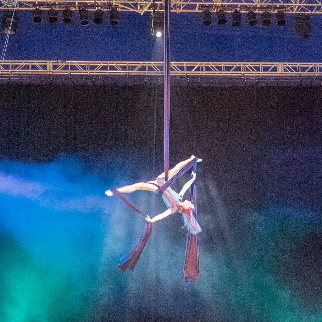 circus at the big top in Glastonbury Festival