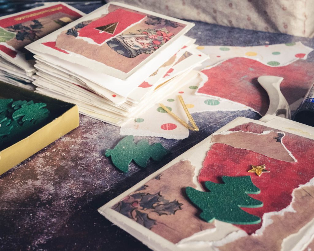 rustic handmade Christmas cards